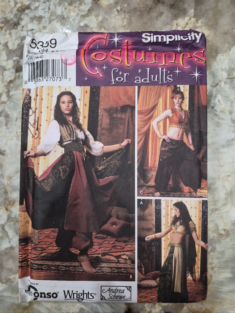 New Simplicity Halloween Costumes Adults Gypsy Belly Dancer Medieval Sewing